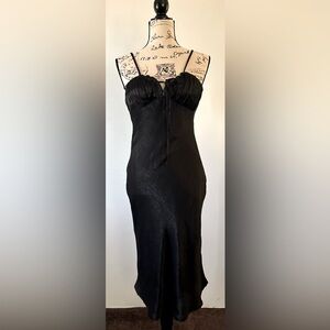 New Black satin dress